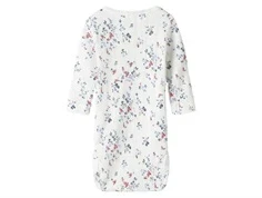 Hvid langærmet baby body med blåt og rødt blomsterprint fra Name It 13241122 cloud dancer bagfra